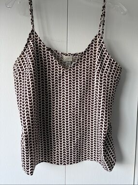 A New Day Brown & White Printed V-Neck Cami size XL